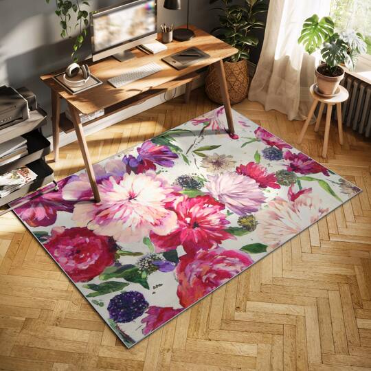 Empire Art Direct 5ft. x 7.5ft. Amoroso B Washable Flowers Area Rug
